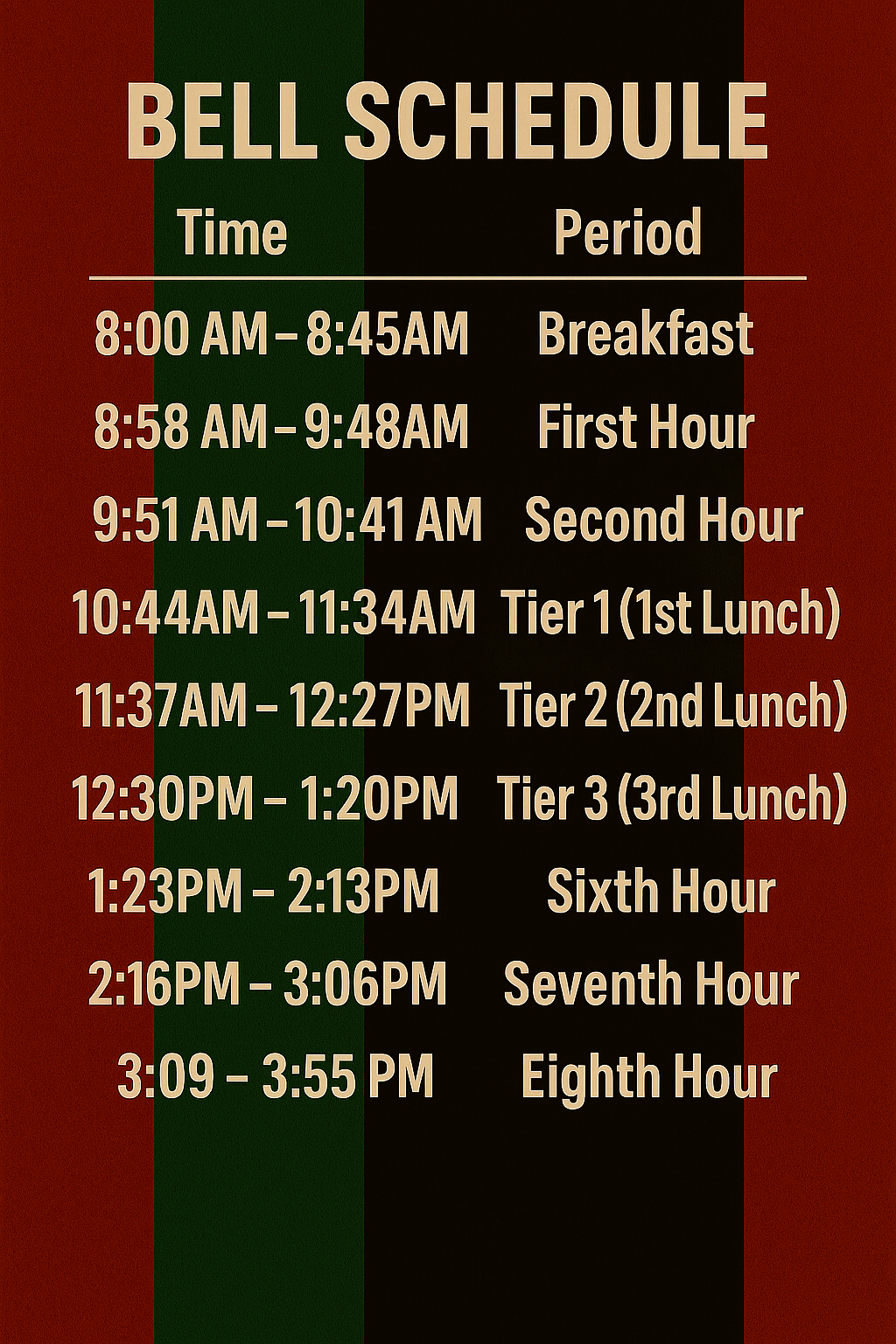 Bell Schedule