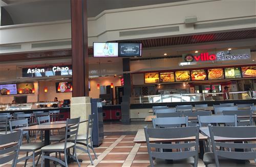 Empty food court showing two resturaunts