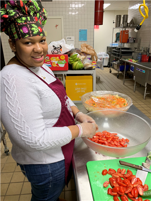 student cooking  