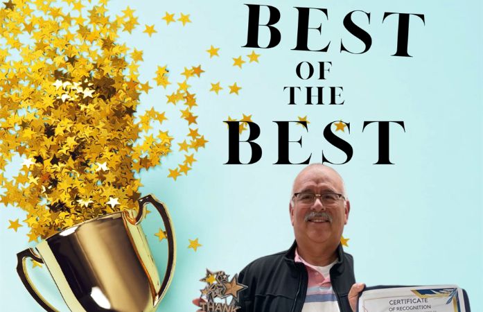   Parent Mr. Osornia with his award 