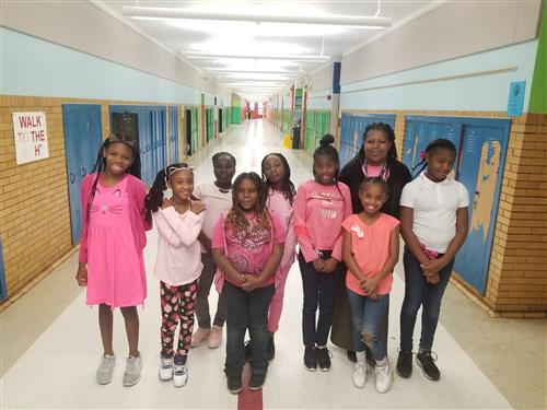 Mrs. Chamber's class in pink 