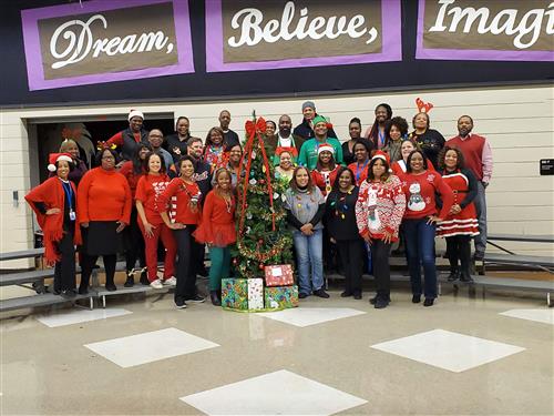 John R King staff holiday photo. 