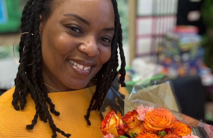  Ms. Floyd holding flowers