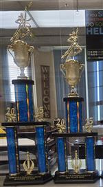  Two trophies on the office counter