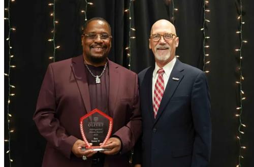 Mr. Cannon receiving his award