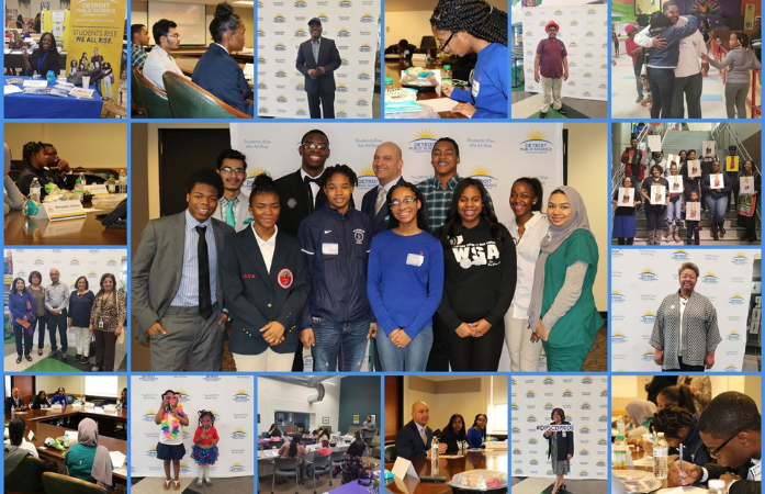 multiple students and photos from family engagement events
