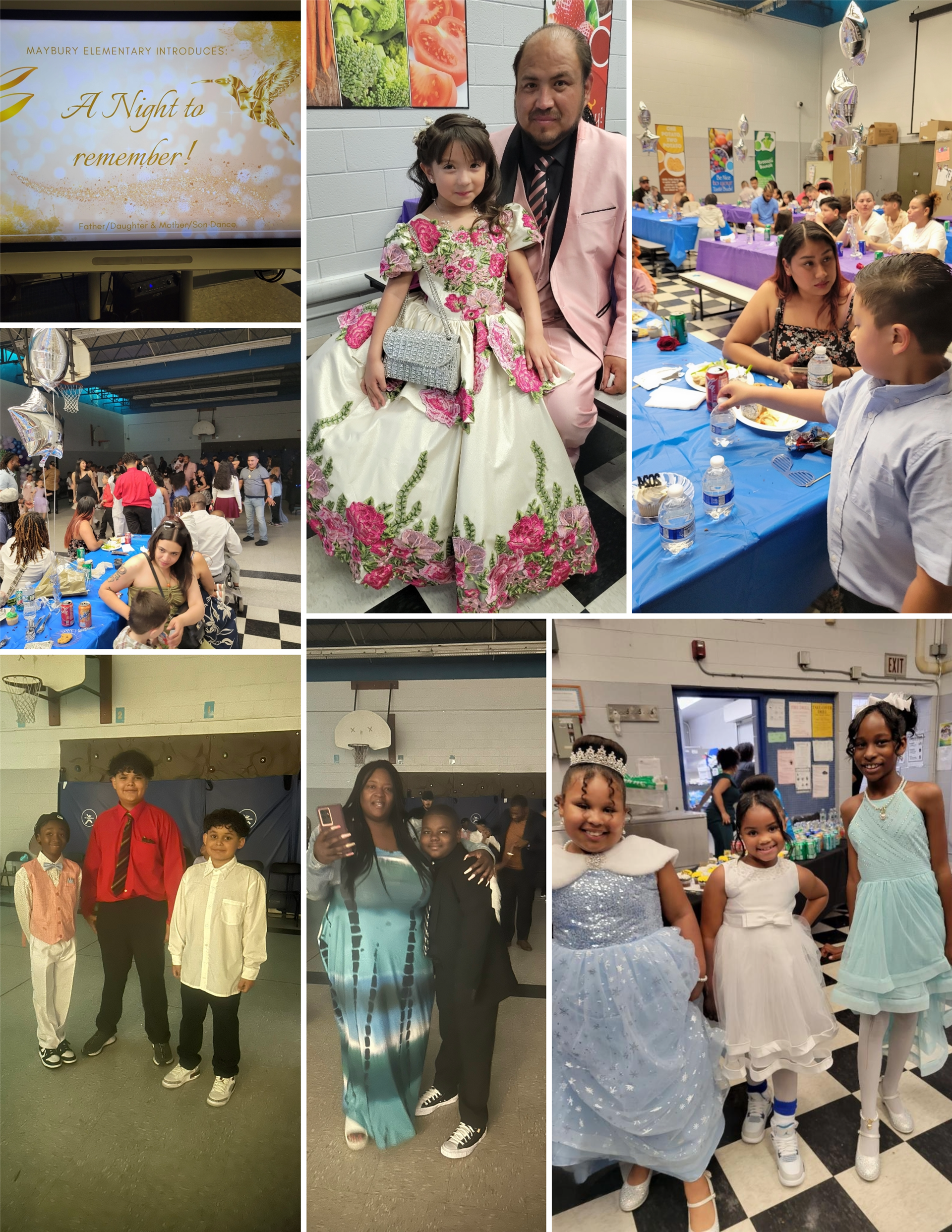 Collage of images of our students and their parents during father/daughter, mother/son dance.