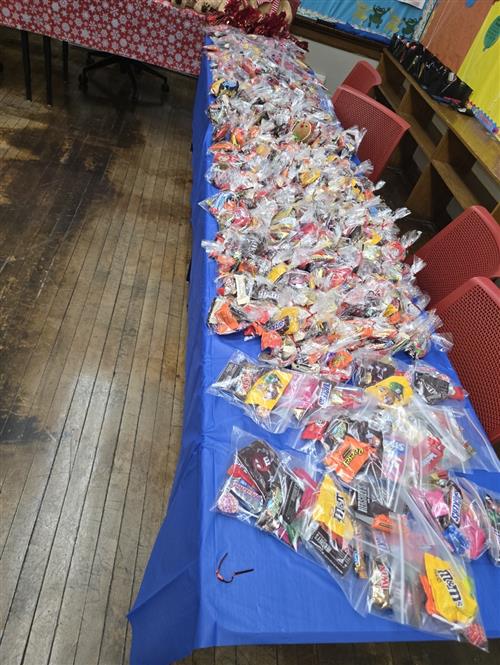 table full of candy