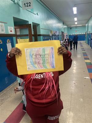 student participating in 100th day parade