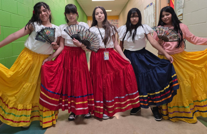 Students in their cultural dress on cinco de mayo