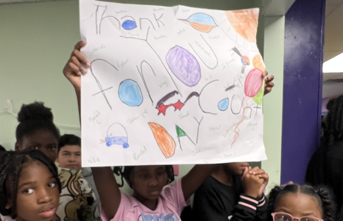  Girls holding Count Day sign