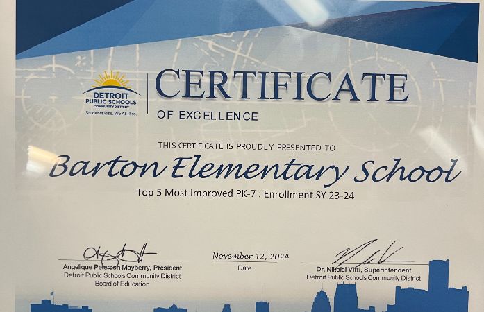 Picture of Barton Enrollment Certificate