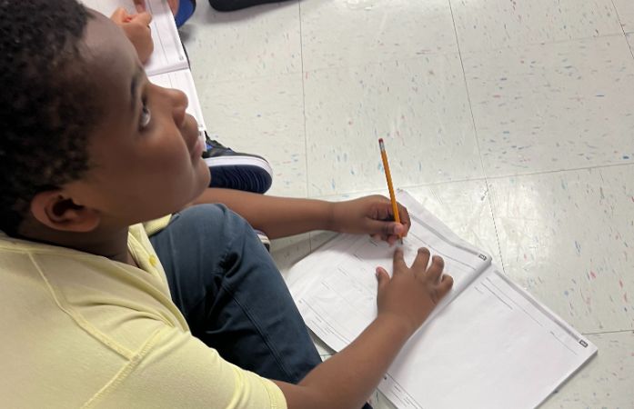  Student working on math