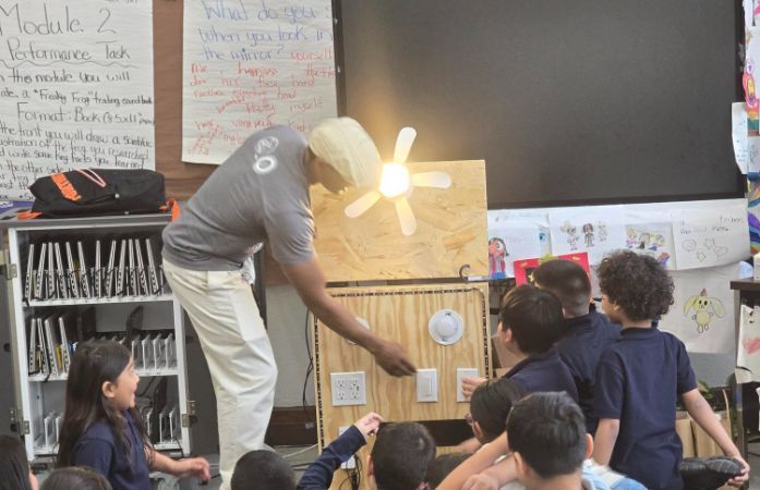  Electrician showing how switches work
