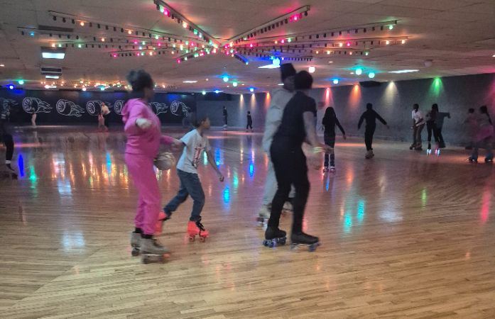 students skating 