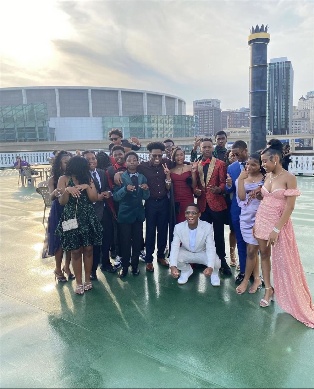  8th grade students at Jr. Prom 