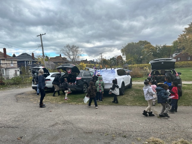  students participating in Trunk or Treat