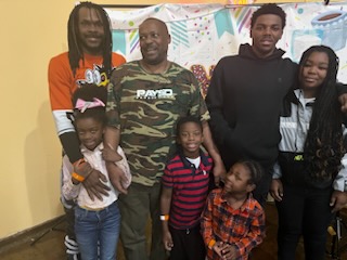  Students with their dads at a in school event