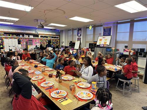 3rd graders at table