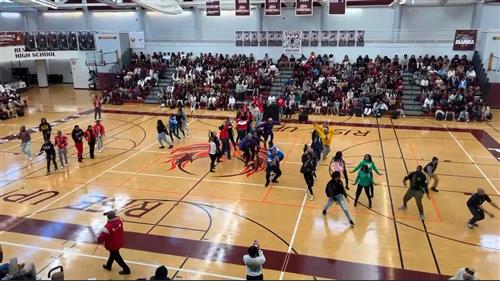 Students in the gymnasium