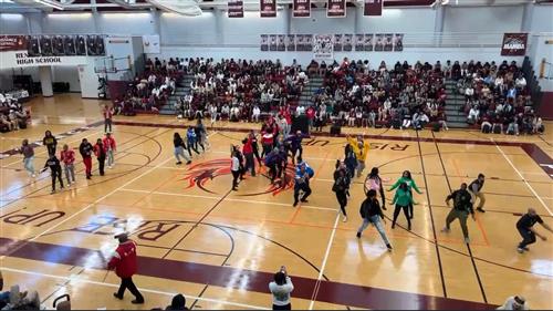  Students in the gym celebrating Black History Month