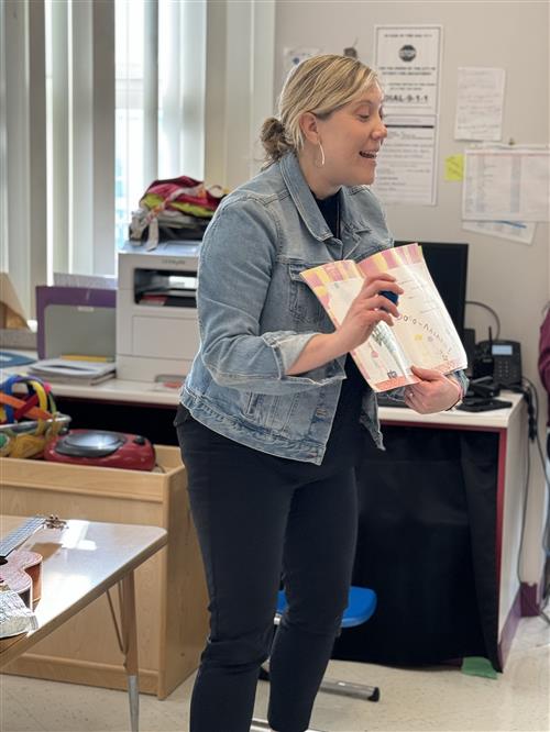 lady holding  a book