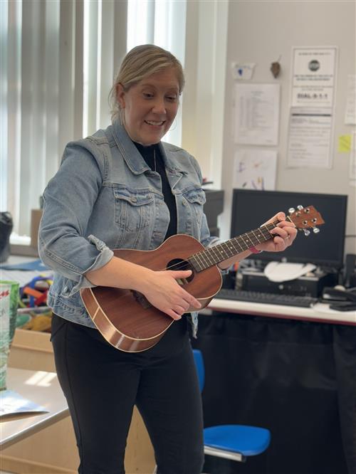 woman playing instrument