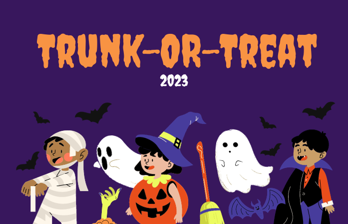  cartoon ghost, mummy, pumpkin, and vampire