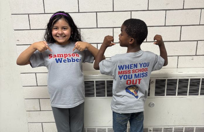  2nd Graders show up every day for school