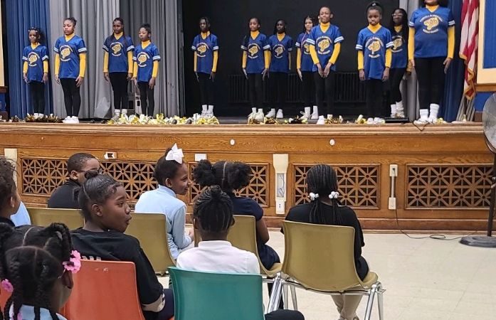  jazzy jags in front of students
