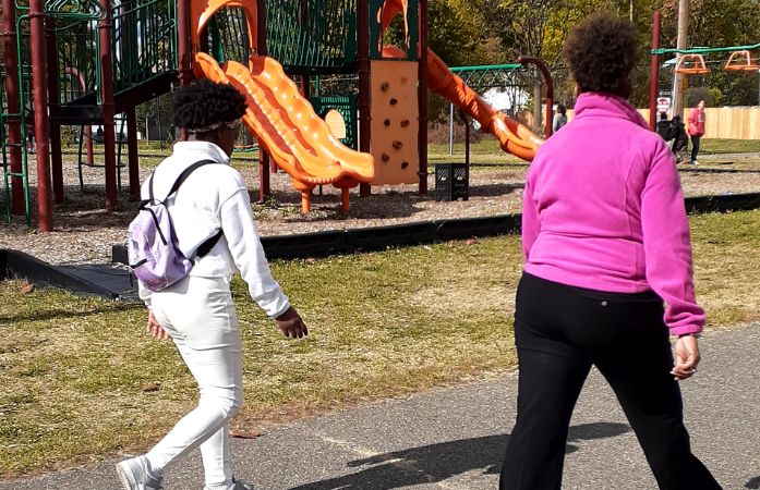  Two girls walking