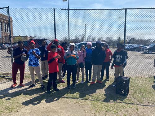  Students posing with their eggs