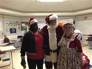 Butler and Santa and Mrs. Claus 