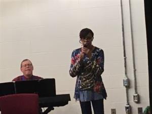 Ms. Jackson singing The Christmas Song 