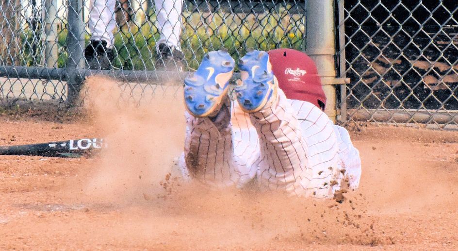  Western player diving into home plate