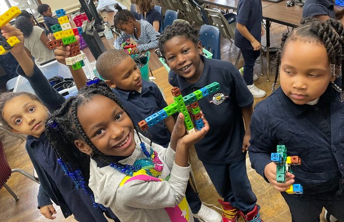  children with legos