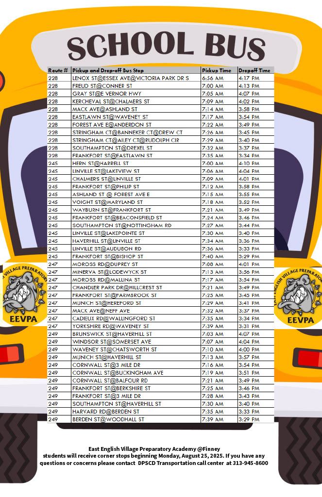 Bus schedule