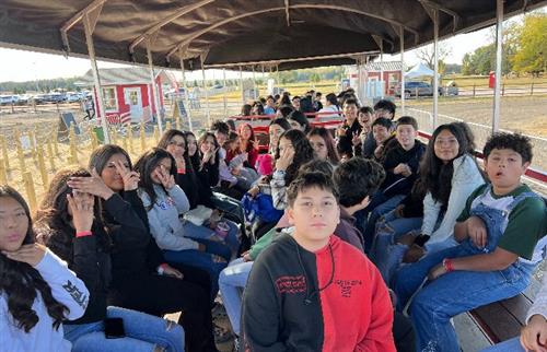  Students on a tractor ride