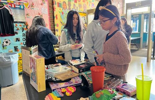 Students at the PBIS store