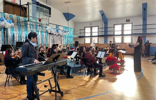 students performing