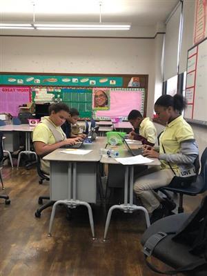 Students working on computers 