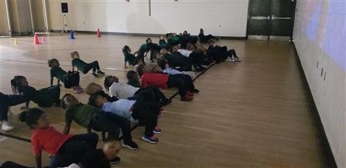 students stretching 2 
