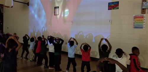 students stretching 