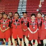 girls' in red basketball uniforms 