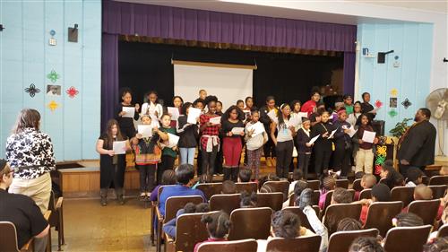 Choir singing Lift Every Voice and Sing 