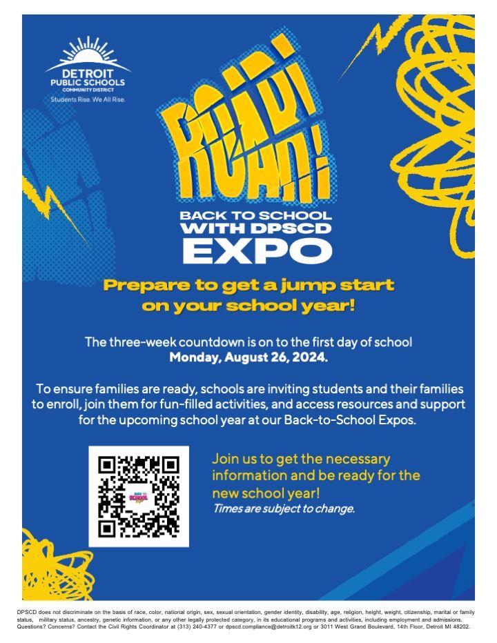  Back to School Expo Details and QR code to all the remaining events