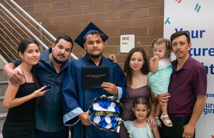  Graduate  posing with family