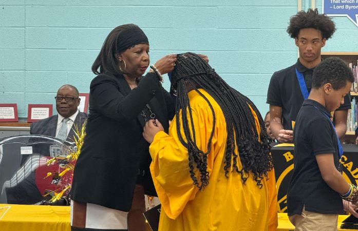  Ms. Tolliver honoring student Megan Cunningham