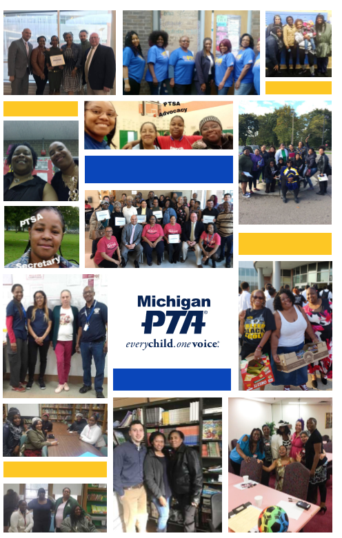 A collage of pictures from various PTA's within the school district. 