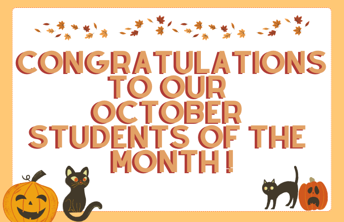  October Student of the Month 